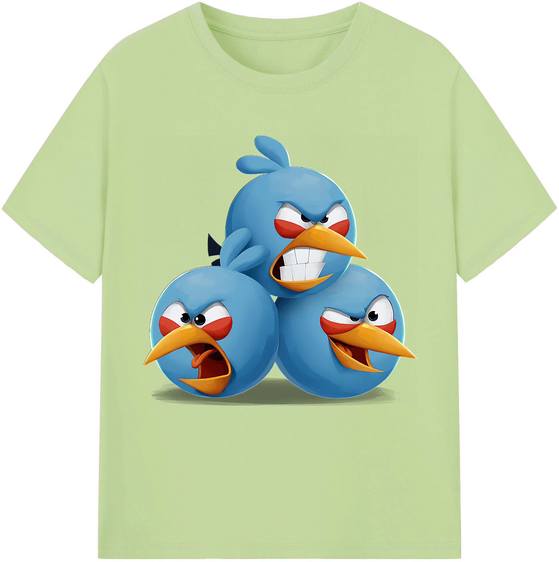 （画像用） Angry Birds アングリーバード 綿100％半袖Tシャツ（フロントプリント）